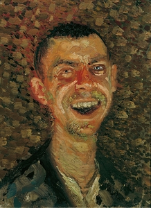 Selbstbildnis Lachend [Self Portrait Laughing] [1908] by Richard Gerstl [1883–1908]